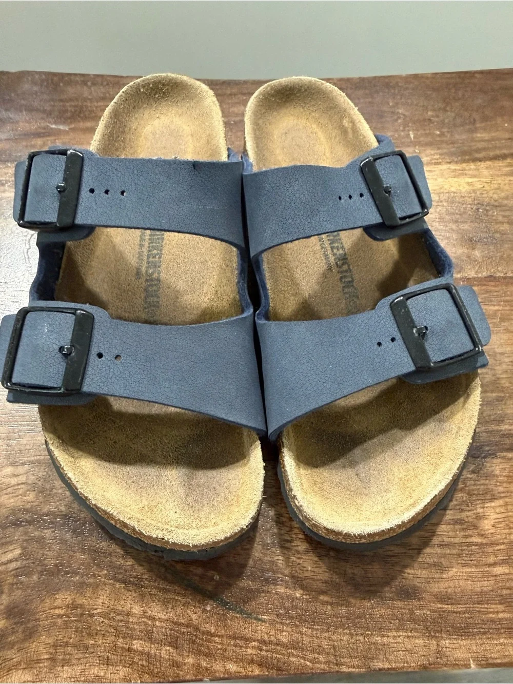 Birkenstock Kids Two-Strap Buckle Sandals in Dark Gray